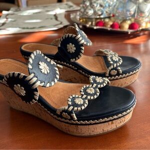 Elegant Jack Rogers Navy Wedge Sandals